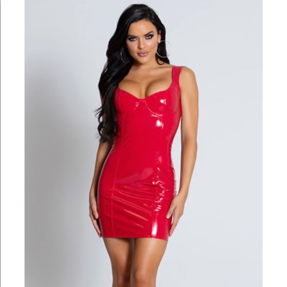 Windsor Patent Leather Red Dress Windsor Women's Bodycon Dress Maroon Red, Size S, Spaghetti Straps Windsor Patent Leather Red Dress Windsor Women's Bodycon Dress Maroon Red, Size S, Spaghetti Straps